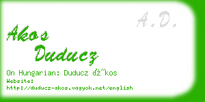 akos duducz business card